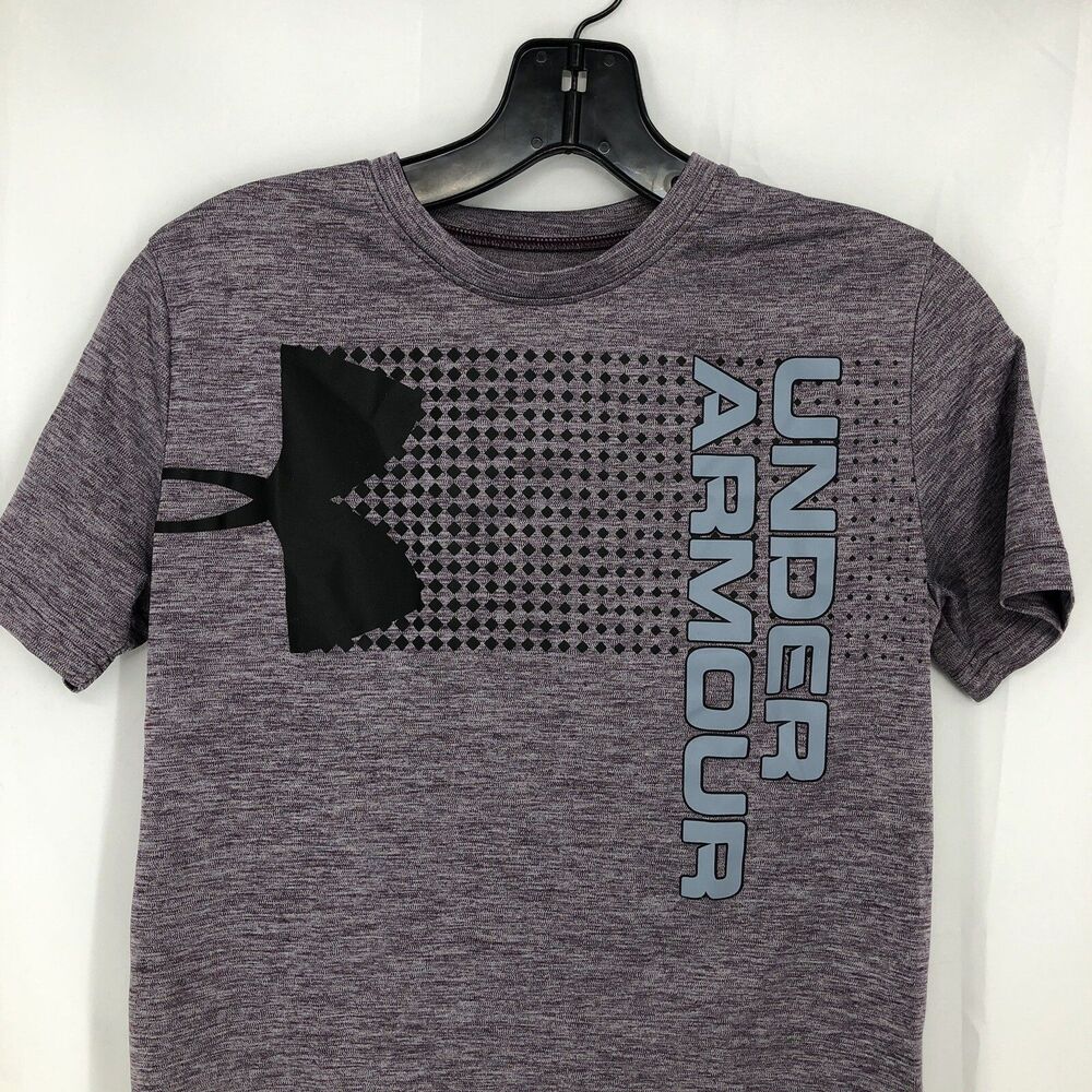 Under Armour UA Crossfade HeatGear Purple Short Sleeve T Shirt 1331684 Boys YLG